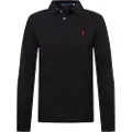 Ralph Lauren for man. 710680790045 Custom Slim Fit Polo shirt black (S), Casual, Cotton, Long sleeve