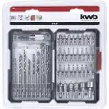 Kwb Bit and Drill Bit Set, Drill, Drill bit set, Høyrehåndsrotasjon, 25 mm, Mykt tre, Stål, Stein, 39 stykker