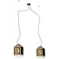 QAZQA Design pendellampe svart med gullglass 2-lys - Bliss