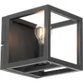 QAZQA Industriell vegglampe sort - Cage