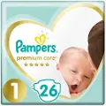 Pampers Premium Care 1 bleier, 2-5 kg, 26 stk.