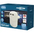 SmartaSaker NL15AC + 2USB, Pluggbart nattlys, Hvit, ABS, Polykarbonat (PC), Varm hvit, Soverom, Korridor, Garage, Trapper, SMD LED-modul