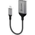 Alogic Ultra Series Charging Combo Adapter - USB-adapter - 24 pin USB-C (hann) til 24 pin USB-C (hunn) - 10 cm - USB-strøm + lyd, støtte for Power Delivery 3.0 - svart, romgrå