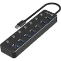 Sandberg 7-Port USB3.0 Hub USB-hub - USB 3.0 - 7 porter - Svart