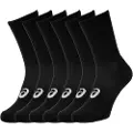 Asics unisex. 141802 6 Pack Black Crew Socks (47/49), Homewear, Sport, Cotton, Multisport