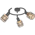 QAZQA Design taklampe svart med gull 3-lys rund - Noud
