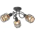 QAZQA Design taklampe sort med gull 3-lys - Noud