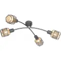 QAZQA Design taklampe sort med gull 4-lys - Noud