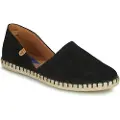 Verbenas for woman. 0300580001 Carmen black leather espadrilles (36), Flat, Split Leather, None, Casual