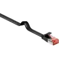 Goobay - Koblingskabel - RJ-45 (hann) til RJ-45 (hann) - 5 m - U/FTP, PiMF - CAT 6 - formstøpt, uten hindringer, flat - svart