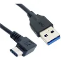 Wentronic USB-A <-> USB-C - 90° - 0.5m - Svart
