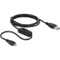 DeLOCK - USB-kabel - Micro-USB type B (kun strøm) (hann) til USB (kun strøm) (hann) - 1.5 m - svart