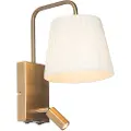 QAZQA Moderne vegglampe hvit og bronse med leselampe - Renier