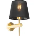 QAZQA Moderne vegglampe messing med svart - Pluk