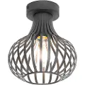 QAZQA Moderne taklampe sort 18 cm - Saffira