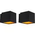 QAZQA Sett med 2 designvegglamper sort/gull inkl. LED - Caja