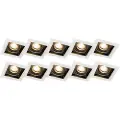 QAZQA Sett med 10 innfelt spotlights hvitt & svart - Carree