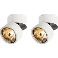 QAZQA Sett med 2 moderne spotlights hvite runde justerbare - Go Nine