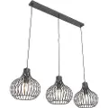 QAZQA Moderne pendellampe sort 3-lys - Saffira