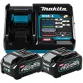 Makita XGT DC40RA - Batterilader + batteri 2 x - Li-Ion - 4 Ah - 1 x batterier lades