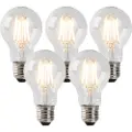 LUEDD Sett med 5 dimmbare E27 LED-pærer klart glass 4W 320lm 2200K
