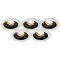 QAZQA Moderne innfelt spotlight hvit stål sett med 5 - Rondoo