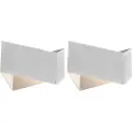 QAZQA Sett med 2 designvegglamper hvite - Fold