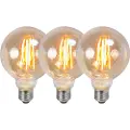 LUEDD Sett med 3 E27 dimmbare LED-pærer G95 røykfarget 5W 380lm 2200K