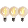 LUEDD Sett med 3 E27 dimmbare LED-pærer G95 gull 5W 450lm 2200K