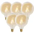 LUEDD Sett med 5 E27 dimmbare LED-pærer G125 gull 5W 450lm 2200K