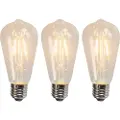 LUEDD Sett med 3 E27 LED-glødetrådslamper ST64 4W 320lm 2700K