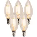 LUEDD Sett med 5 E14 dimmbare LED-stearinlyspærer B35 5W 380lm 2700K
