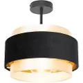 QAZQA Moderne taklampe sort med gull - Elif