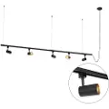 QAZQA Moderne 1-fase skinnesystem med 5 spotlights svart - Jeana