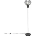QAZQA Moderne gulvlampe svart - Saffira