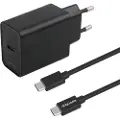 Essentials USB-lader med USB-C PD 20W + USB-C-kabel - Svart