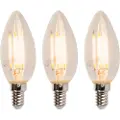 LUEDD Sett med 3 LED E14 dimmbare stearinlyspærer B35 5W 380lm 2700K