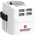 Skross 1.302461, Universal, Universal, Type C (Europlugg), Type F, Type C, Type G (UK), Type I (AU), 100-250 V, 50/60 Hz