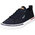 Pepe Jeans for man. PMS30811 Basic Sneakers Kenton Smart navy (43), Fabric, Flat, Laces, Casual
