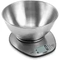 Mesko Home MS 3152, Elektronisk kjøkkenvekt, 5 kg, 1 g, Rustfritt stål, Rustfritt stål, Benkeplate