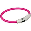 Trixie Flash lysring USB, L–XL: 65 cm/ø 7 mm, pink