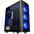 Thermaltake Versa J25 - Tempered Glass RGB Edition - tower - ATX - sidepanel med vindu (herdet glass) - ingen strømforsyning (PS/2) - svart - USB/lyd