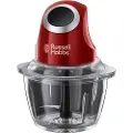 Russell Hobbs Minihakker 24660-56, 1 L, 0,5 kg, Rød, Glas, Rustfrit stål, 200 W