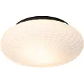 QAZQA Klassisk taklampe sort med opalglass 35 cm IP44 - Nohmi