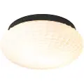 QAZQA Klassisk taklampe sort med opalglass 30 cm IP44 - Nohmi