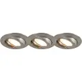 QAZQA Sett med 3 nedfelt spotlights stål inkl. LED IP44 - Relax LED