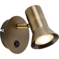 QAZQA Veggspotlight i bronse, roterbar og tiltbar med bryter - Karin 1