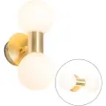 QAZQA Moderne vegglampe gull IP44 2-lys - Cederic