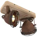 QAZQA Industriell spotlight rustbrun med tre vippebar 2-lys - Gina