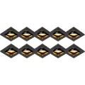 QAZQA Sett med 10 nedfelt spotlights sort justerbare - Qure